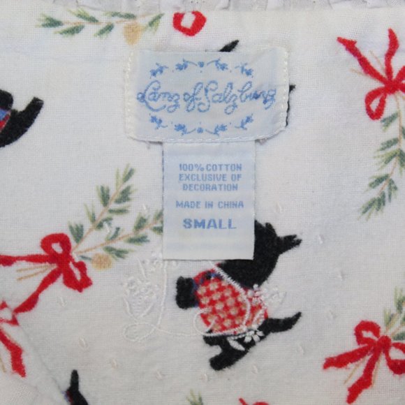 Lanz of Salzburg Scottie Dog Cotton Flannel Long Nightgown Women's Small - Picture 9 of 10